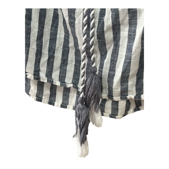 Mud Pie Women’s Striped Peasant Top with Tassel Tie – Size Small - Picture 4 of 7